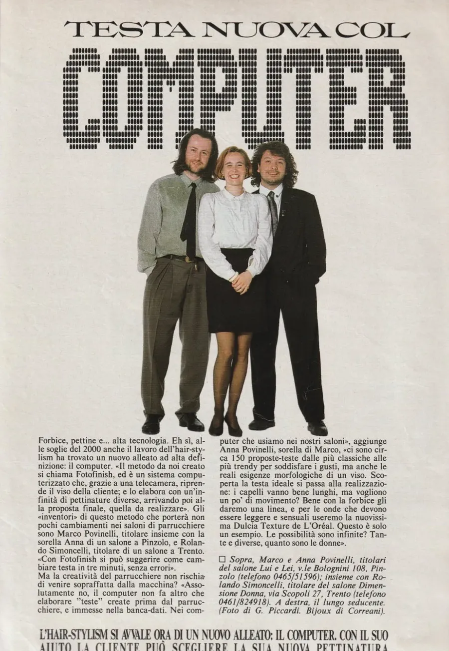 Testa nuova al computer — pagina interna