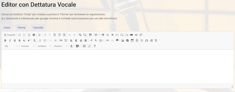 Editor Html con dettatura